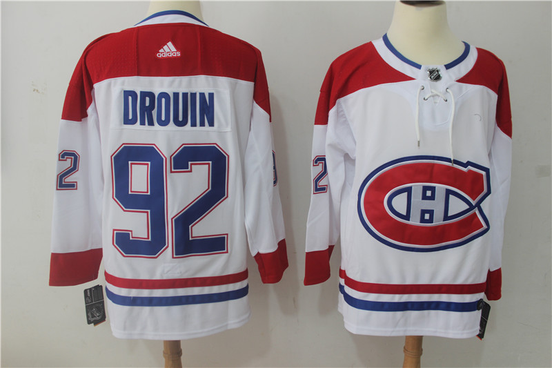 Men Montreal Canadiens #92 Drouin White Hockey Stitched Adidas NHL Jerseys->chicago blackhawks->NHL Jersey